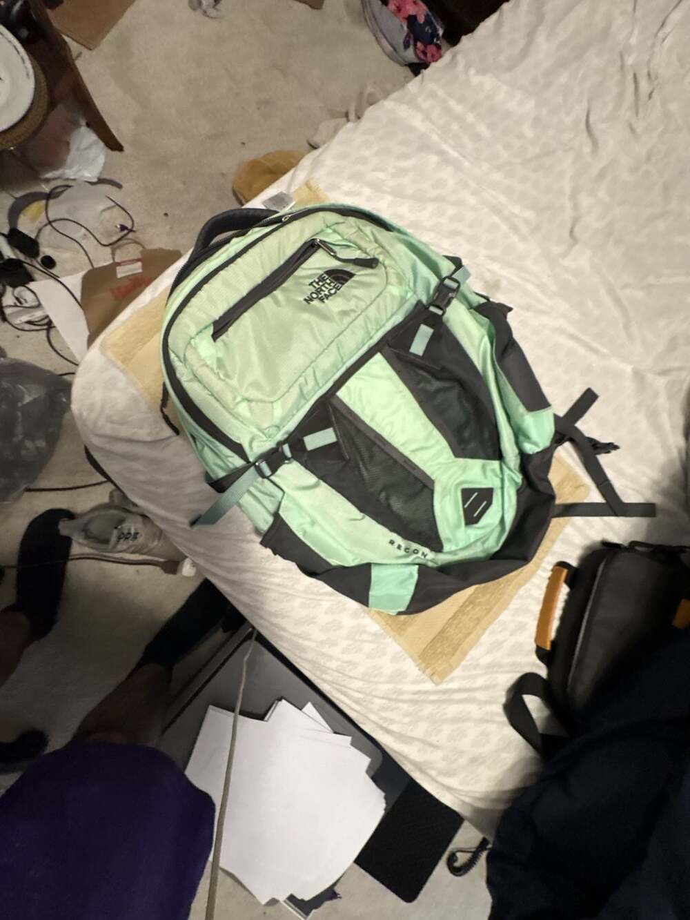 The North Face Recon Backpack Green Grey Laptop Bookbag